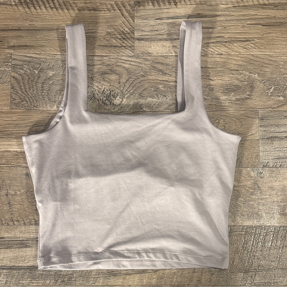 Hollister Women's Square Neck Crop Greige Top - Size M - Picture 5 of 7